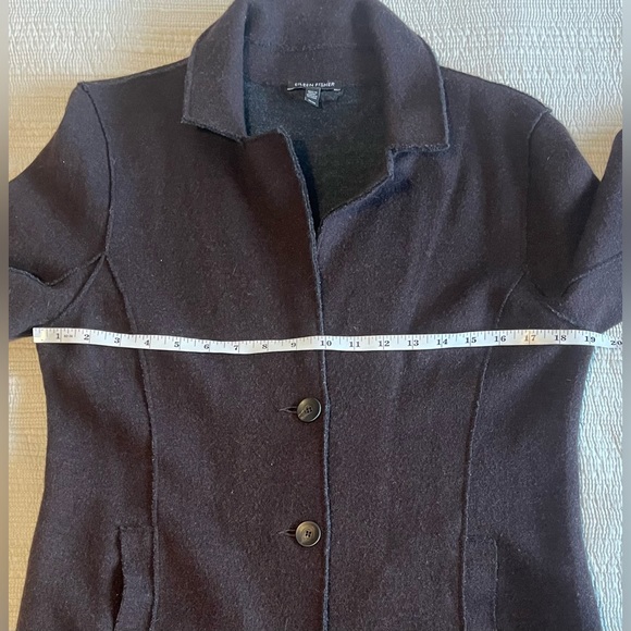 Eileen Fisher Brown Merino Wool Light Jacket Size Medium - Picture 3 of 10